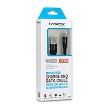 Syrox Micro Usb Data Şarj Kablosu 1M 2A C89 (Android Uyumlu)Siyah (464741349)