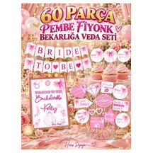 Hiras Dizayn Pembe Fiyonk Bride To Be Bekarlığa Veda Parti Süsleme Seti 60 Parça