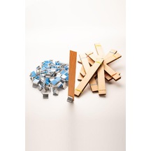 Rufus Concept Ahşap Mum Fitili + Yapışkanlı Sehpa - 100 Adet 20mm X 150mm X 0,5mm Kahverengi