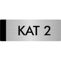 Metal Yönlendirme Levhası, Departman Kapı Isimliği Kat 2 7x20 Cm Gümüş Renk