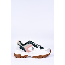U.S. Polo Assn. Us. Polo Assn. Tracky Beyaz Yeşil Kadın Spor Ayakkabısı Sneaker Beyaz