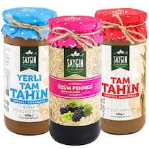 Saygın Tam Tahin + Üzüm Pekmezi + Yerli Tam Tahin 3 x 500 G