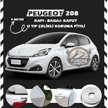 Peugeot 208 Oto Araç Kapı Koruma Fitili 5metre Parlak Beyaz Renk