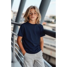 İndigo Çocuk T-shirt Kız Erkek Unisex %100 Pamuk İndigo İndigo Çocuk T-shirt Kız Erkek Unisex %100 Pamuk İndigo