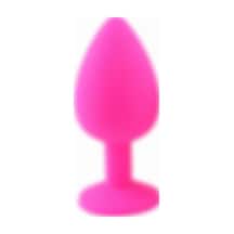 Zaga Oyun Elmas Taşlı Silikon Kaplı Anal Plug S Küçük Boy 7 Cm Pembe