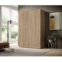 Ahu Giyinme Dolabı - Çok Amaçlı Dolap - Gardırop 120 Cm-3 Kapaklı-2 Çekmeceli