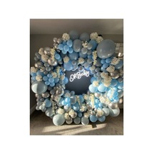 Krom Beyaz Altın Makaron Mavi Ve Gri Balon Zinciri 100 Adet Mix