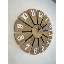 Ümra Lazer Yeşil Dekoratif Ahşap Duvar Saati 40 Cm Sessız Akar Mekanizma Geometrik 40 Cm Yuvarlak Reçine Ahşap