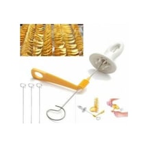 Pratik Çubukta Spiral Patates Dilimleme Seti 4 Adet Metal Şiş Hediyeli - 862922787