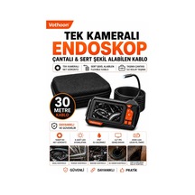 Ekranlı Tek Kameralı 30 Mt Sert Kablo Yılan Endoskop Kamera 8 Mm 4.3 Inc Çok Renkli