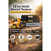 12 İnç Akülü Zincirli Testere Güçlü Ve Pratik Kesim Performansı