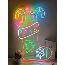 Twins Led Yılbaşı Çorabı Neon Tabela Çokrenkli Model:model:22563366 Çok Renkli
