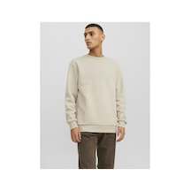 Jack & Jones Jjebradley Crewneck Sweat Günlük Erkek Sweatshirt Ekru
