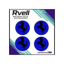 Rvell Ferrari Koruma Takoz Damla Sticker 4 Lü Mavi 04 1.Resim