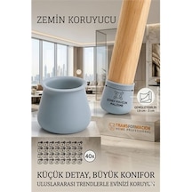 Silikonlu Sandalye Ayak Koruyucu Sessiz Ve Çiziksiz Kullanım, 40 Lı Set Gri 723002