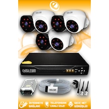 Elitcam 6 Kameralı Uzay 3 İç Kamera Set HDD'siz Full HD Gece Görüşlü Güvenlik Kamerası Sistemi