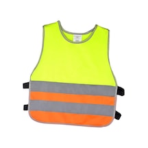 Suntek Çocuk Yansıtıcı Yelek Trafik Yansıtıcı Şeritli Reflektörlü Yelek Sarı - Turuncu