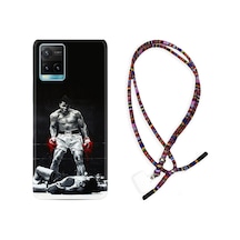 Vivo Y21 Kılıf Rasta Boyun Askılı Moon Baloon 1369 Siyah