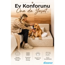 Dizanor Softnest 3in1 Modüler Köpek Yatağı Ortası Bombeli, Sünger Dolgulu, Anti - Slip Tabanlı Ve Yastıklı Konfor Seti Krem Küçük Boy