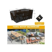 Bahçe Mobilyası Örtüsü, 200-160-74cm, Ağır Hizmet Oxford Kumaş, Su Geçirmez, Dış Mekan Veranda Masa Örtüsü, Havalandırmalı Masa Ve Sandalye Koruma Kılıfı - Gri Acı Kahverengi