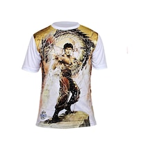 Dosmai Dijital Baskılı Bruce Lee Bisiklet Yaka Spor T-shirt Sbt136