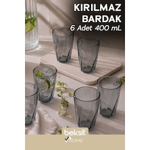 Home Glassy Kırılmaz Polikarbon 6'lı Bardak Antrasit 400 Ml Antrasit Antrasit