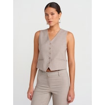 Dilvin 60564 Kayışlı Yelek Camel CAMEL