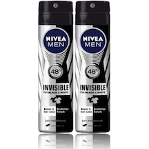 Nivea Men Invisible Black&White Erkek Sprey Deodorant 2 x 150 ML Nivea Men Invisible Black&White Erkek Sprey Deodorant 2 x 150 ML