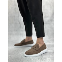 Ba0355 Bağcıksız Keten Kahverengi Klasik Corcik Erkek Ayakkabı Kahverengi
