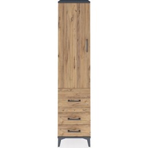 Hyperion Dolap 2 Raflı 3 Çekmeceli Tek Askılı 44x44x195 Antra... Antrasit