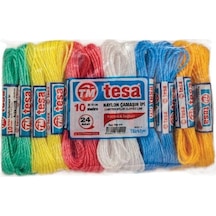 Temsan 10 Metre Naylon Çamaşır İpi 24'lü Açık Bej