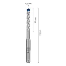 Kırıcı Delici Delme Ucu 8 Mm X 50 Mm X 115 Mm Uzun Süreli Kullanım