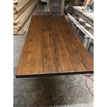 Düz Kenar Doğal Kütük Masa Tablası 150x80.cm Çok Renkli