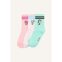 Defacto Kadın Powerpuff Gırls 3lü Pamuklu Uzun Çorap H2235axnskr1 Çok Renkli-kr1