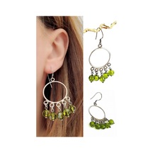 Peridot Taşlı 925 Ayar Gümüş Tasarım Küpe