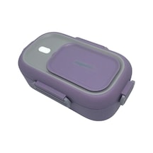 Vagonlife Bento 550ml Lunchbox Tek Katlı Çelik Sefer Tası Yemek Kutusu Mor-gri Çok Renkli
