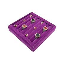 Yüzük Küpe Koldüğmesi Takı Standı Mor 15 X 15 Cm