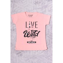 Hçm Kız Çocuk Tshirt Live Wild Baskılı Bisiklet Yaka F17 Yavruağzı