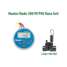 Hunter Node-200 1 İstasyonlu Pilli Kontrol Ünitesi 9v. Ve 2 Adet 100pgv Vana Seti
