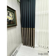 Nivemeshome Doğu Zümrüt Yeşili - Gold Ft671536 V-933 1/3 Sık Pileli Fon Perde Apm