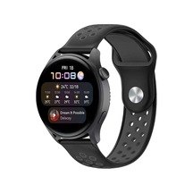 Ugr02 Watch 20mm Spor Delikli Kordon - Siyah-füme