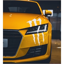 Monster Pençe Far Veya Cam Altı Büyük Oto Sticker Beyaz 33 20 Cm