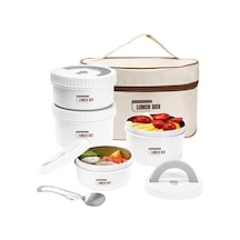 Paslanmaz Çelik Öğle Yemeği Kutusu 4 Parça ve Termal Çanta