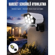 Solar Bahçe Aydınlatması Hareket Sensörlü Uzaktan Kumandalı Kamera Görünümlü Yeni Nesil Çok Renkli