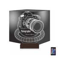 Luvivia Photographer Fotoğraf Makinesi Fotoğrafçı Kişiye Özel 3d Lamba - Masa Gece Lambası Şeffaf