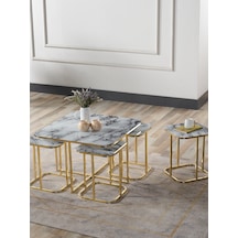 Pelikan 4+1 Beyaz Mermer Temperli Cam Gold Metal Ayak Takım Sehpa Sedaş Living Units Sehpa Pelikan 4+1 Beyaz Mermer Temperli Cam Gold Metal Ayak Takım Sehpa Sedaş Living Units Sehpa