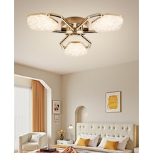 Matiz 3'lü Gold Plafonyer Led Avize Gold
