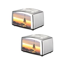 Masa Üstü Krom Yatay Dispenser Peçetelik - Flosoft 2 Li Peçetelik F031