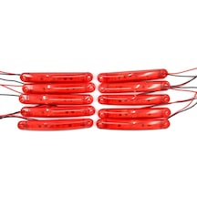 10 Adet Kırmızı Parmak Lamba 9 Led 12v 24v