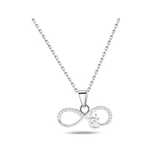 Brezza Lusso Jewelry  925 Ayar Gümüş Sonsuzluk Aşk Yazılı Kadın Kolye 45 CM 45 CM